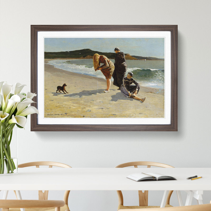 Eagle Head Beach by Winslow Homer - Picture Frame Painting, Walnut Framed, 48cm H x 65cm W x 2cm D