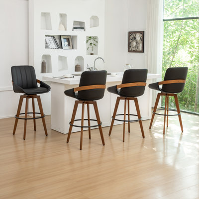 Yes Upholstered Faux Leather Bar Stool