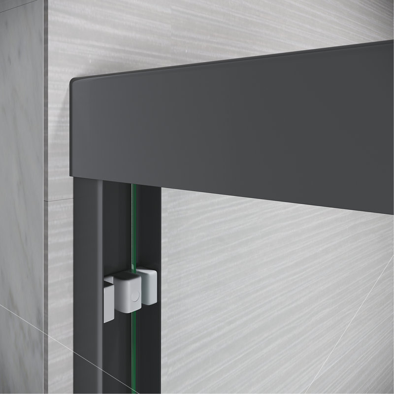 Sophisticated Sliding Shower Glass Door 44-48 In. W X 72 In. H, Adjustable Semi Frameless Shower Door, Certified Thick Clear Clear Tempered Glass, 304 Stainless Steel Handles