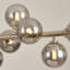 Lustre linéaire moderne en verre bullé à 56 lumières à intensité variable de 56 po Spoutnik