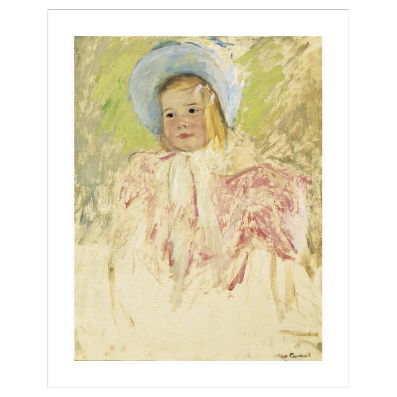 «Simone in a Blue Bonnet (No. 1)» par Mary Cassatt, impression giclée encadrée, H 41,5 po x l 33,45 po