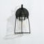 1 applique murale extérieure DEL à 1 lumière, entonnoir noir sablé, verre transparent, culot E26, pour endroits humides (paquet de 1)