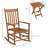 Of 2 Outdoor Rocking Chairs With Side Table, Patio Wooden Chair Energetic & High Back, 352 Lbs Support Capacity, For Garden, Balcony, Porch,  2 Table , Smooth ,