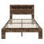 Lit plateforme moderne en bois avec tête de lit et rangement USB à DEL-1975538388