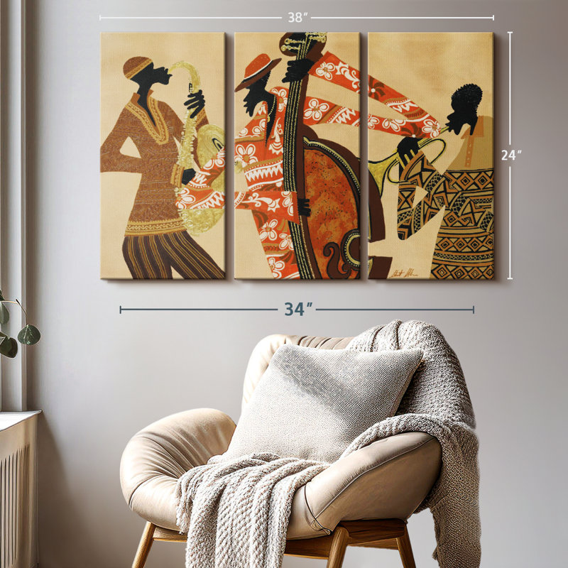 «All That Jazz Wall Art» sur toile, H 24 po x l 38 po x P 1,25 po