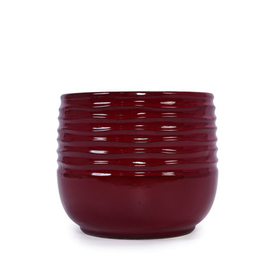 3 Pieces Bean Paste Red Planter, Ceramic Material, All-Weather Durability, Versatile Placement, 14.47" X 11.93", 43.12 Lbs Flowerpot, Modern Planter For Patio, Garden, Windowsills - Frost-, Heat-,