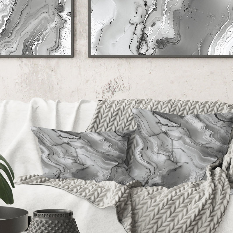 Coussin Grey Marble III - Traditional, H 18 po x l 18 po