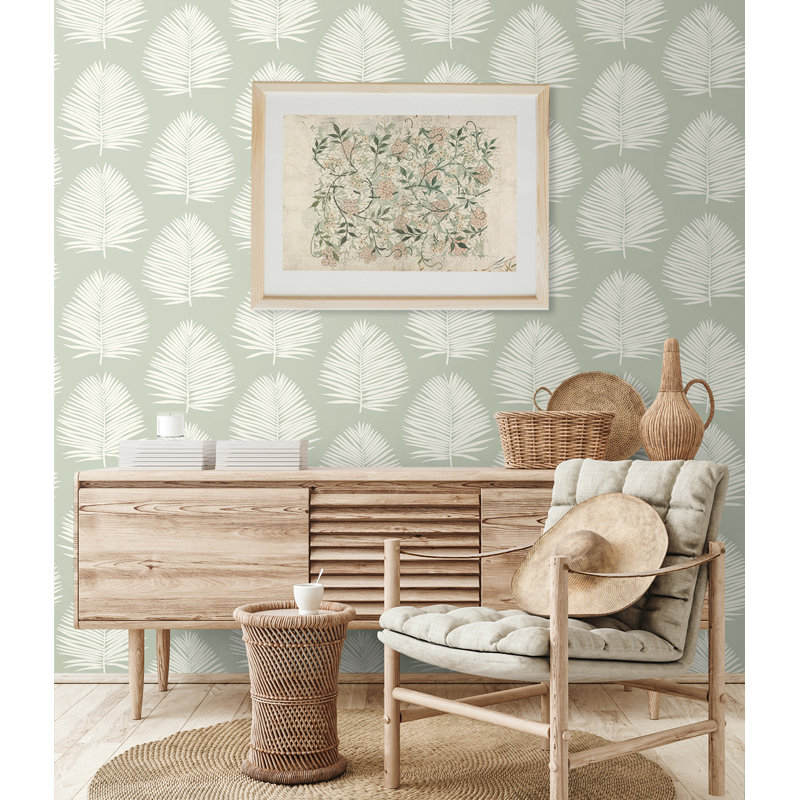 Rouleau de papier peint lisse L 33 pi x l 23,2 po Frauke, Céladon