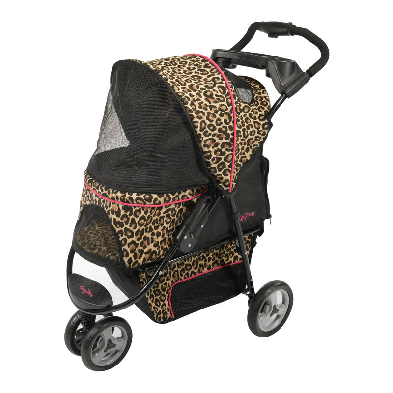 Foldable Pet Stroller, Cheetah