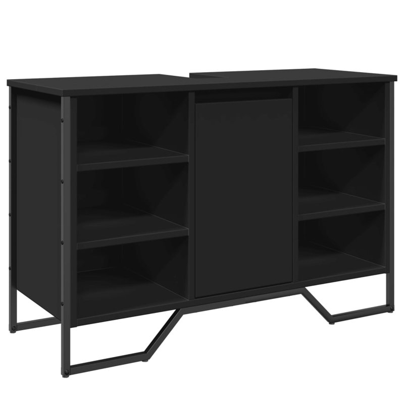 9-5 Bathroom Sink Cabinet 91x35x60 cm Engineered Wood, Black