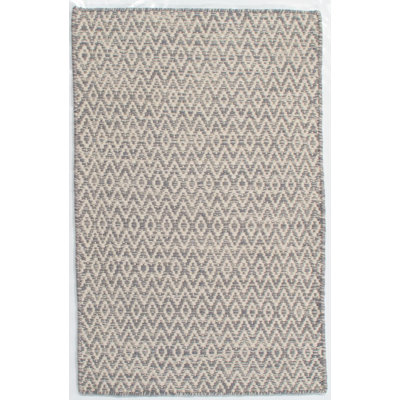 Tapis gris en laine tissé à la main Ainka