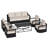 Abdullah 6-Piece Outdoor Aluminum Outdoor Patio Sofas Furniture Set,2 Swivel Chairs,2 Armchairs,1 Coffee Table and Beige Cushions-1464086608