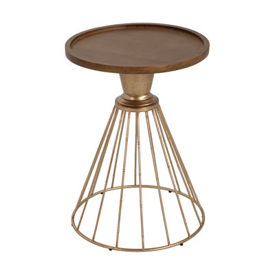 HOLLOW EDGE RETRO ART PINE SIDE TABLE