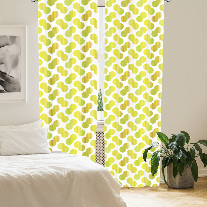 Ambesonne Semi-Sheer Rod Pocket Curtain Panels (Set of 2)