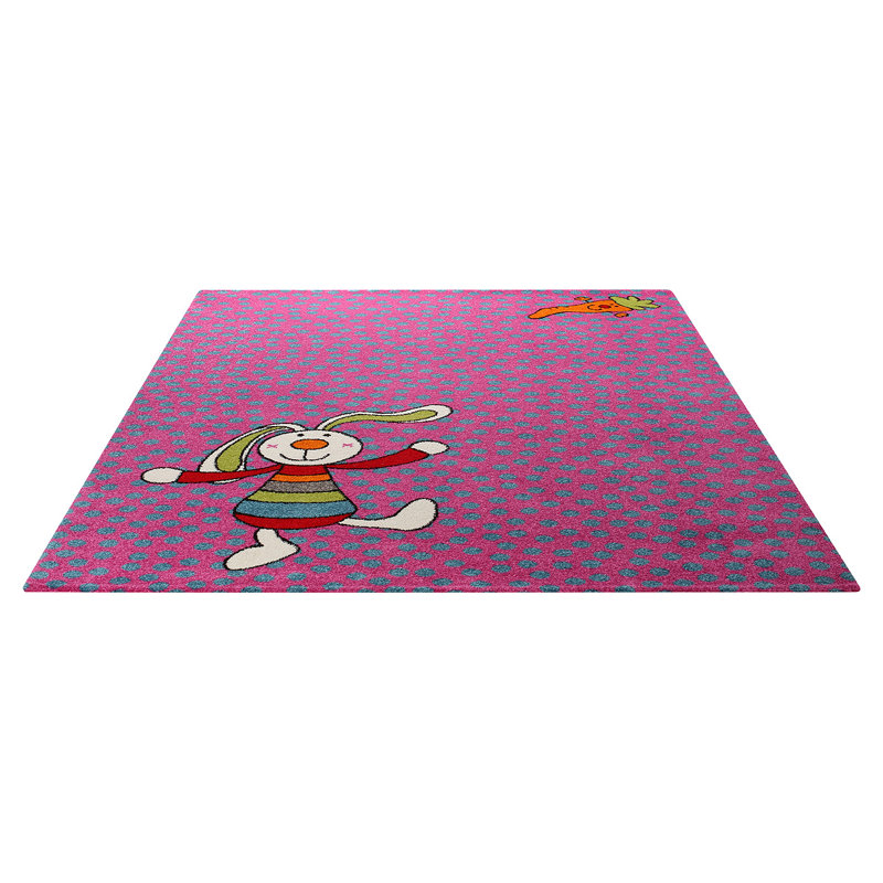 Rainbow Rabbit Pink Area Rug, Rectangle 160 x 225cm