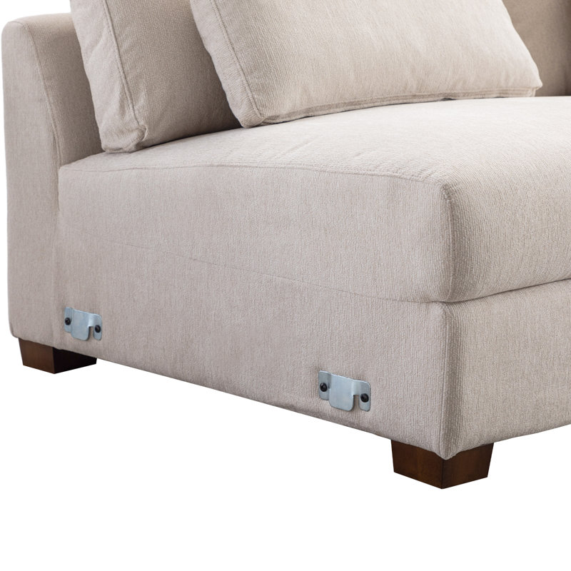 Icelyn 3 - Piece Modern and Soft Upholstered Corner Sectional with 6 Throw Pillows
