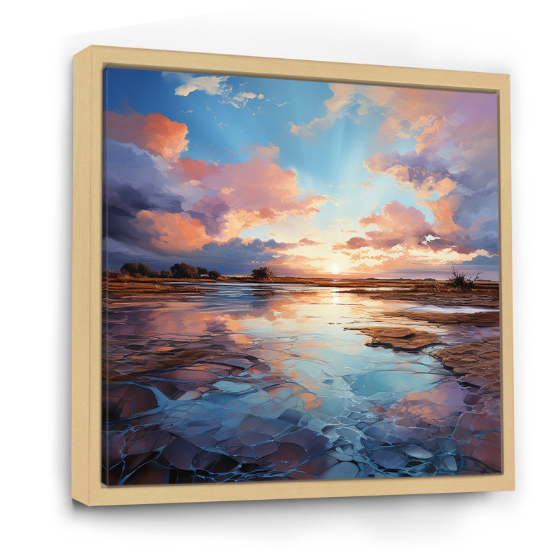 «Charmant Dessert Sky At Sunset II», reproduction d'art sur toile, Cadre naturel flottant, H 36 po x l 36 po x P 1,5 po