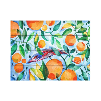 Julija Belickien Orange Blue Wood Slat Art