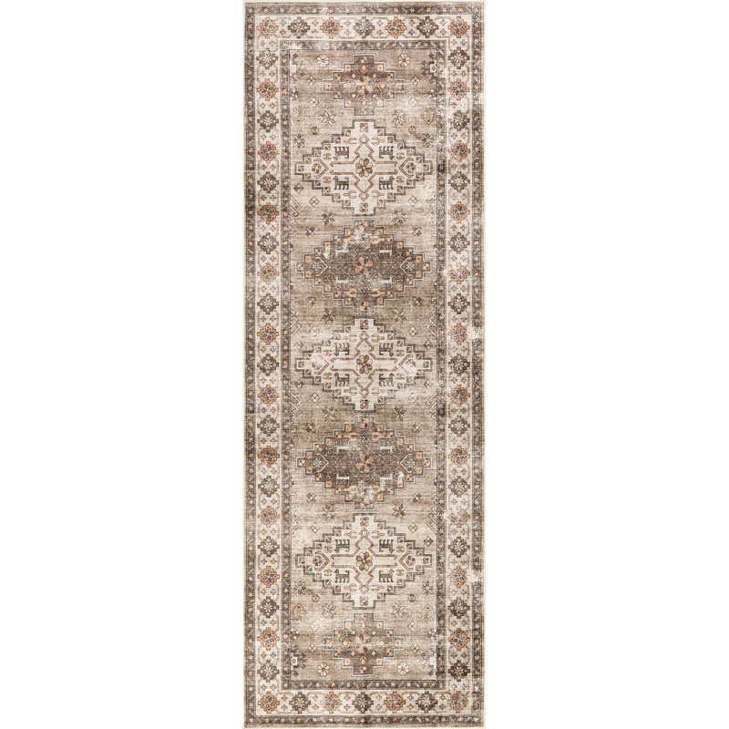 Haskett Distressed Machine Washable Area Rug, Runner 2'6" x 8'