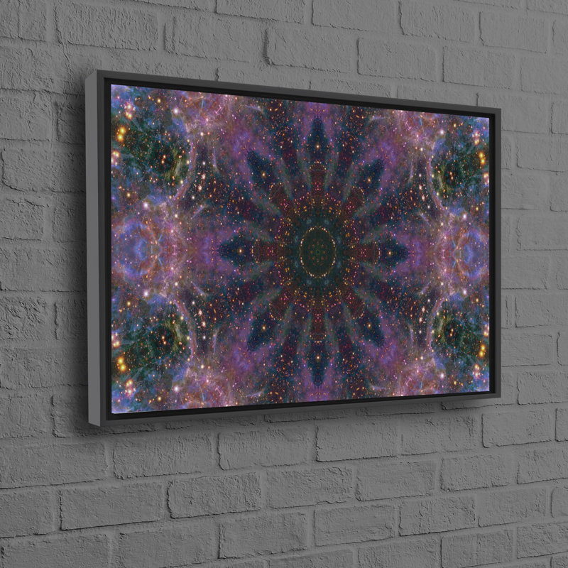 Superbe art mandala sur toile mauve idéal pour la décoration de la maison moderne et l'affichage mural du salon, Noir