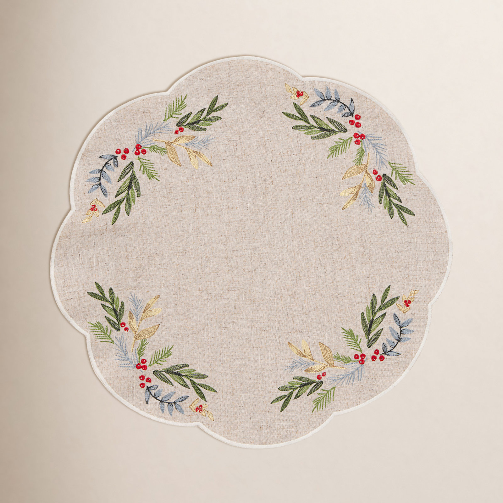 French Perle Embroidered Placemat