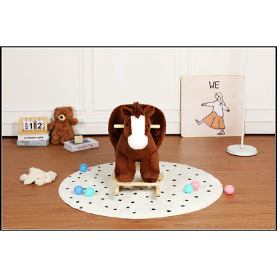 Cheval à bascule pour enfants avec sons de cheval, tissu moelleux doux et ceinture de sécurité, idéal pour les tout-petits de 1 à 3 ans, certifié PCC