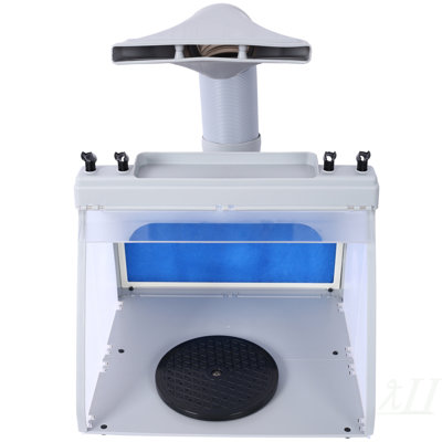 Portable Airbrush Spray Booth Kit, Airbrush Paint Booth for Models, Includes 3 Led Lights, 4 Airbrush Holders and 1 Paint Holder, for Crafts Airbrushing, Cake Decorations