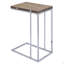 Table d'appoint en chêne patiné et chrome