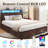 Queen Metal Platform Bed Frame with 2-Tier Storage Headboard,4 Storage Drawers, Built in Charging Station & LED, Noise-Free/No Box Spring Needed, Rustic Brown-2125506465-2125506464