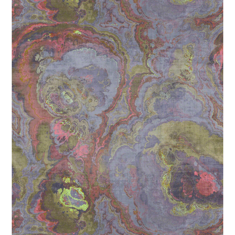 Agate Abstract Grass Cloth Metallic Wallpaper Roll, Taupe