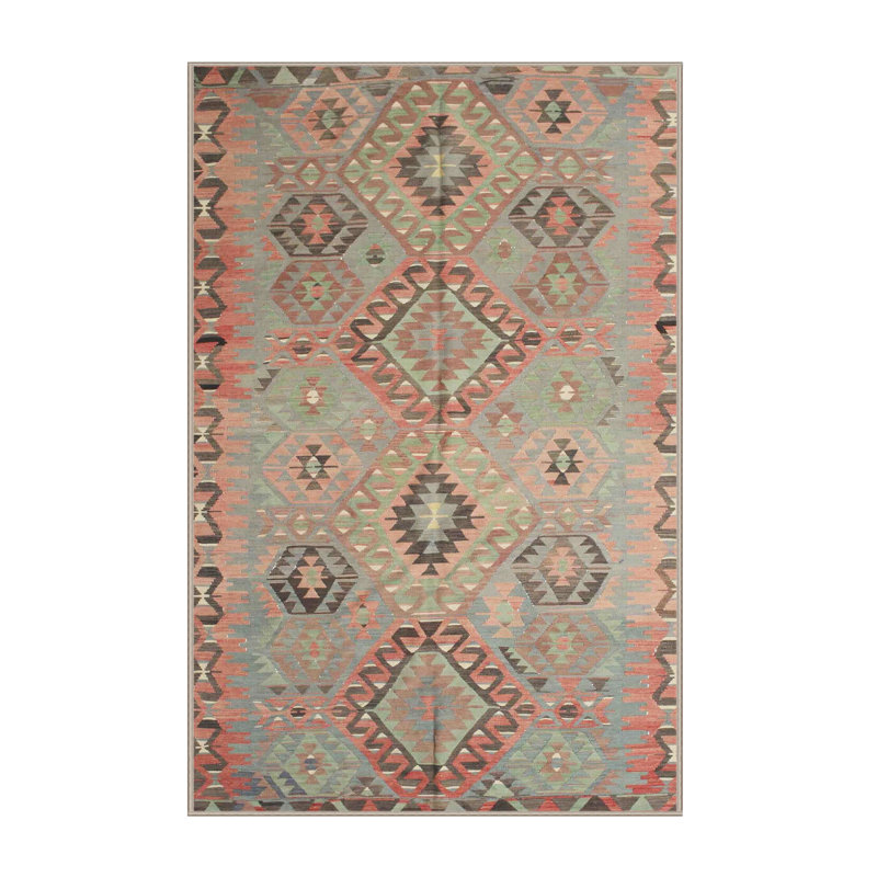 Tapis traditionnel brun / gris Alisina, Rectangle 5 pi x 7 pi