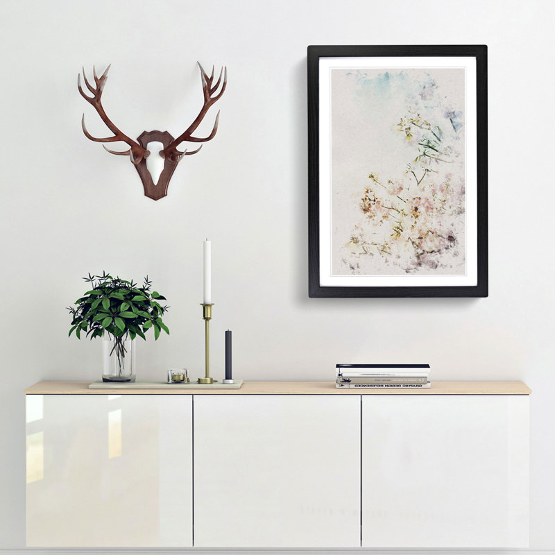 Pretty Pink Cherry Blossom Tree - Picture Frame Painting Print, 87cm H x 62cm W x 2cm D, Black Framed