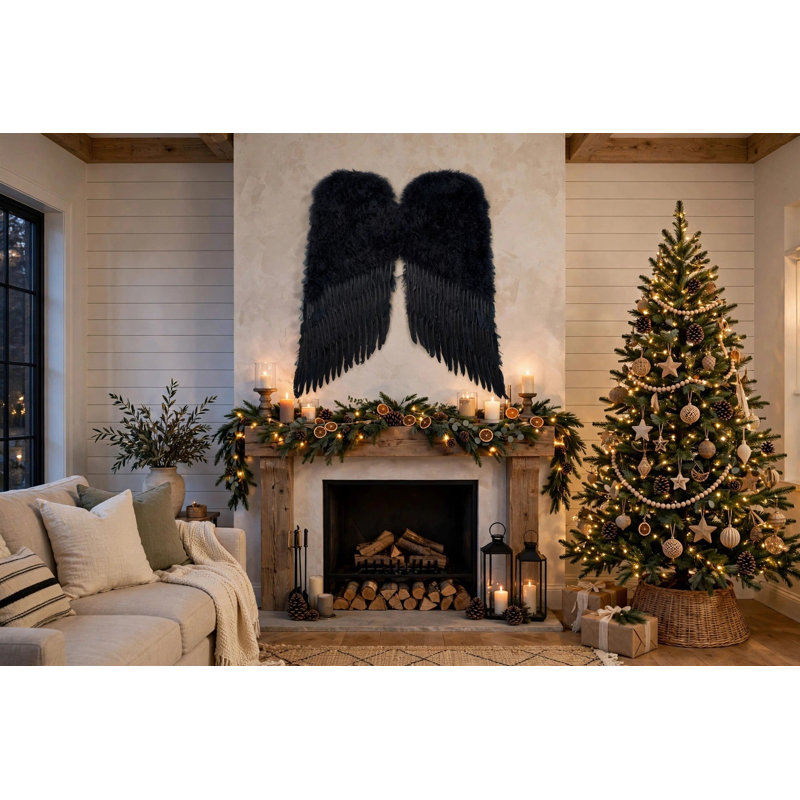 Large Angel Costume Wings-Black