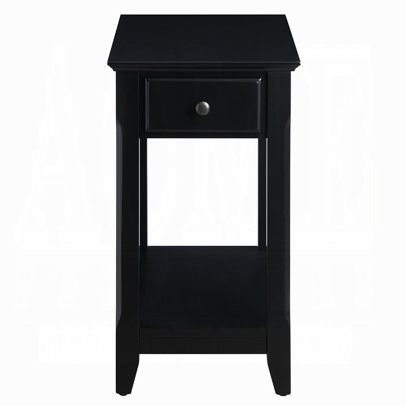 Table d'appoint ACME Bertie, finition noire, Noir, H 23 po x l 17 po x P 25 po