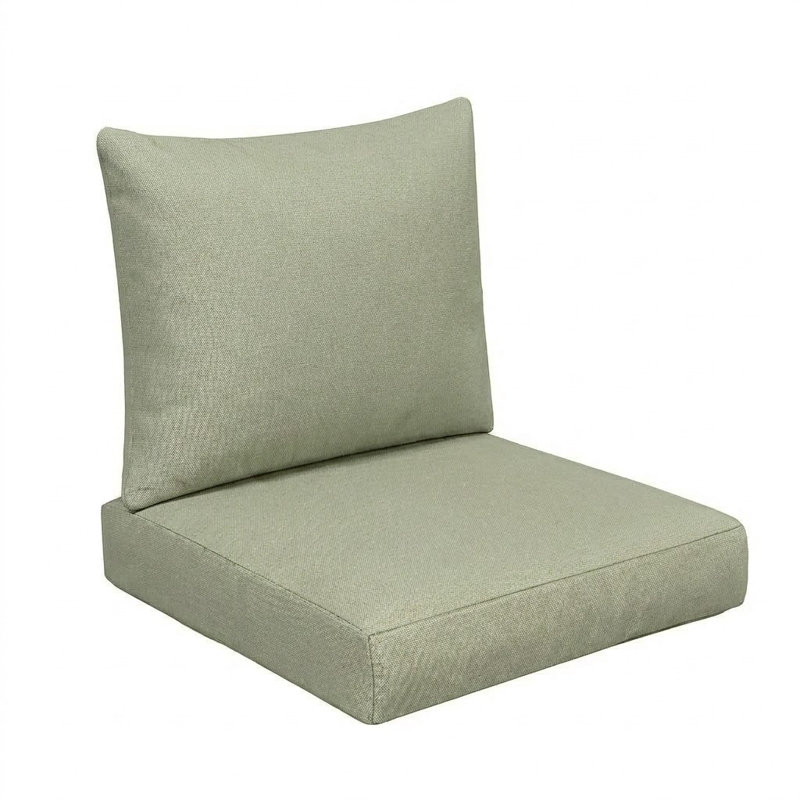 Sunbrella Outdoor Solid Knife Edge Deep Seating Pillow and Cushion Set, Sunbrella - Canvas Seasalt