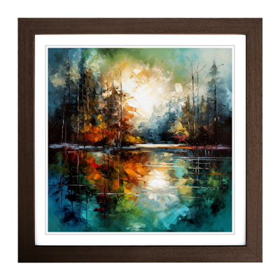 Lake Expressionism - Single Picture Frame Print on Wood