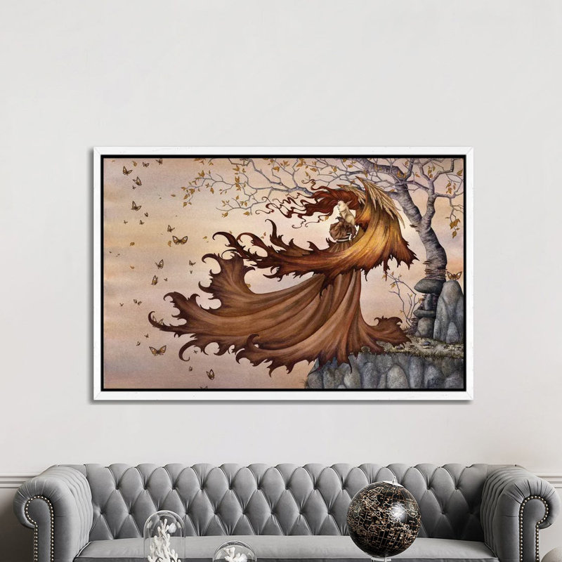 Passage To Autumn by Amy Brown - Print on Canvas, 101.6 cm H x 66.04 cm W, White Framed
