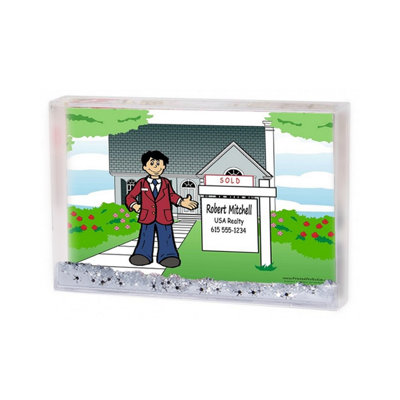 Personalized Realtor - Male Snow Globe Frame Gift  6" x 4"