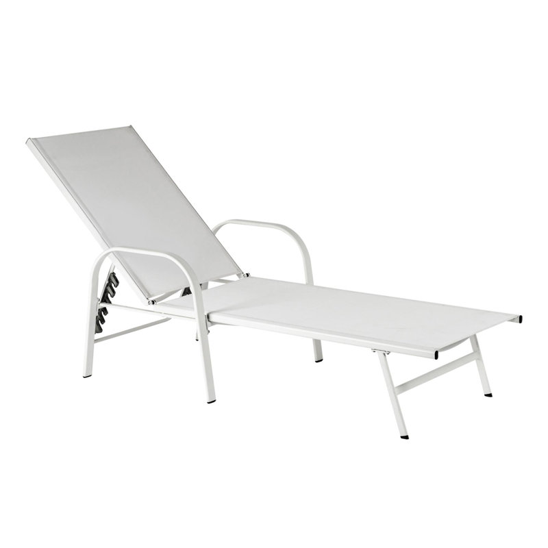 190cm Long Reclining Single Chaise, White