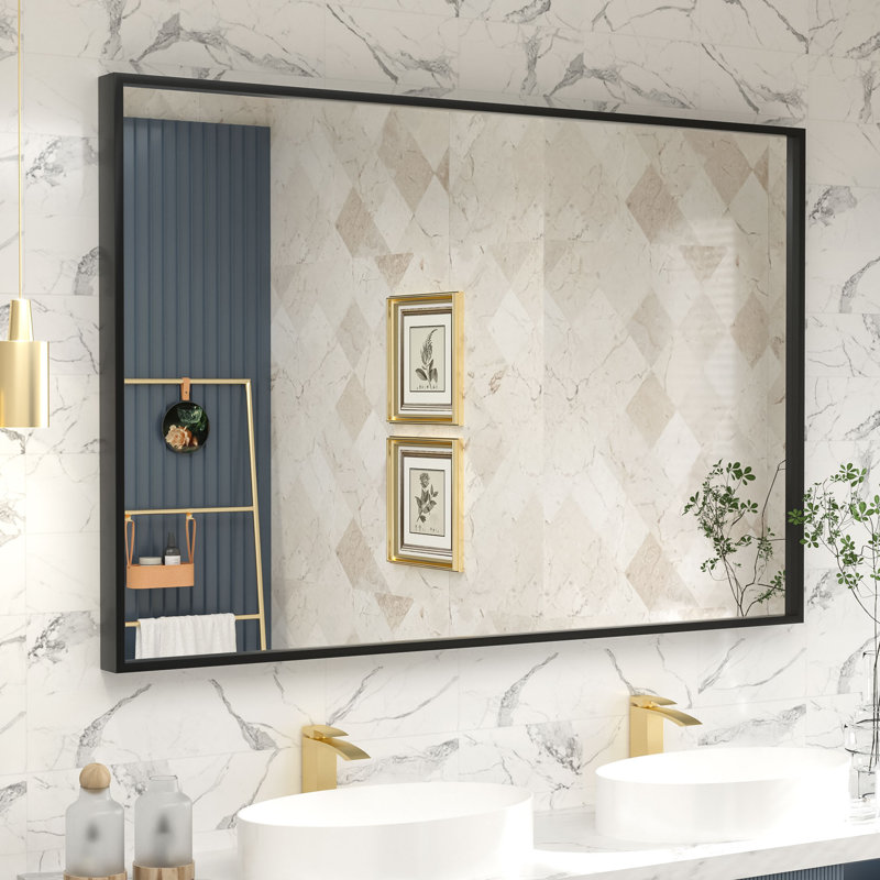 Miroir mural Amara, 48 po x 32 po, Matte Black