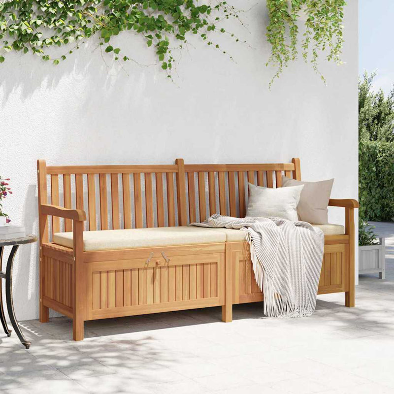 Solid Wood Outdoor Bench, 90cm H x 180cm W x 60cm D