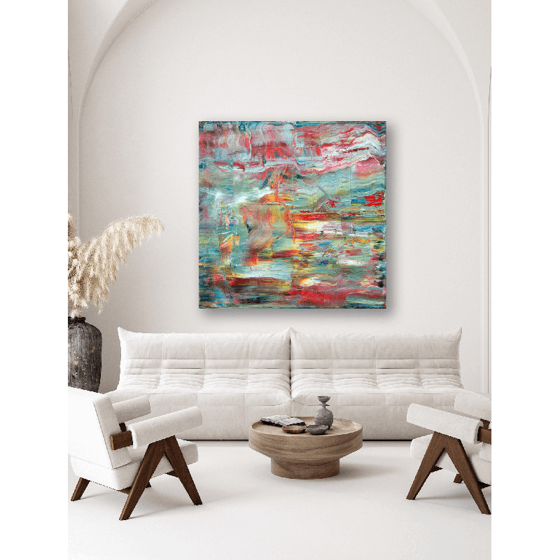 Doughnut - Artist Enhanced Canvas Print, White Framed Canvas, 48" H x 48" W x 1.5" D