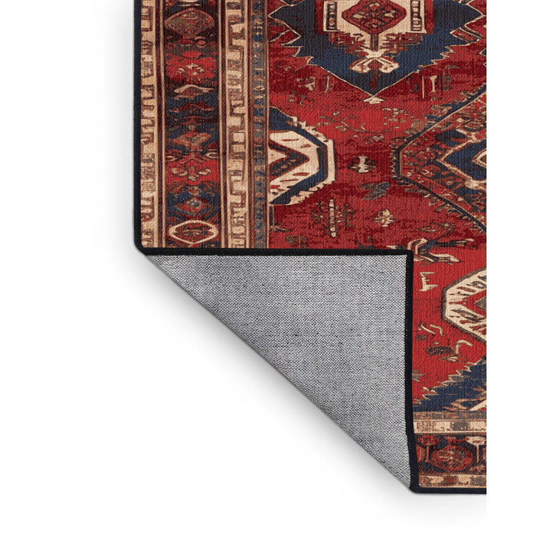 Tapis persan noir lavable à la machine, Rectangulaire 2 pi x 3 pi