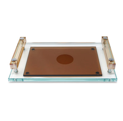 Glass Serving Tray with Handles