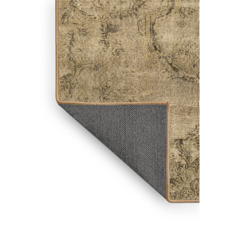 Tapis oriental en laine / polyester tissé à la machine Haaniya, Rectangle 4 pi x 6 pi