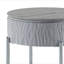 Table de bout yukino gris ultrabrillant et finition chromée