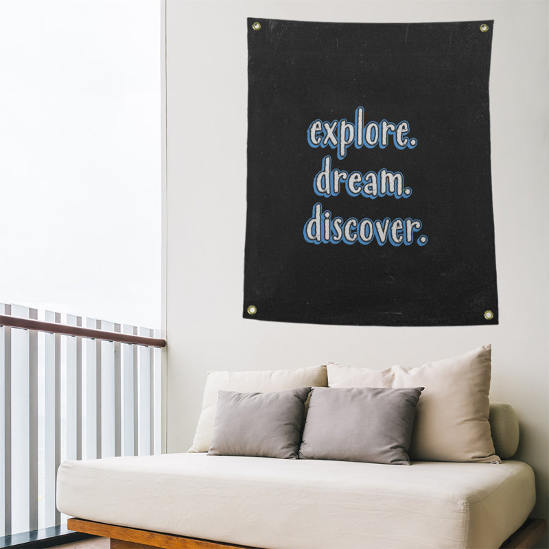 Tapisserie tableau noir en polyester discover rêve, H 80 po x l 59 po, Bleu