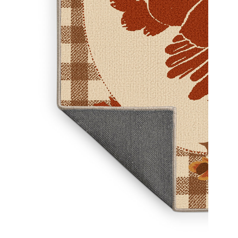 Soft Plush Findley Thanksgiving Modern & Contemporary Abstract Area Rug in Beige – Beige Binding, 2x5