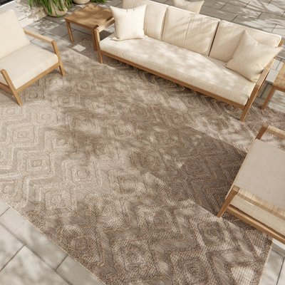 Tapis intérieur / extérieur à motif de losanges polyvalent Foundry Select