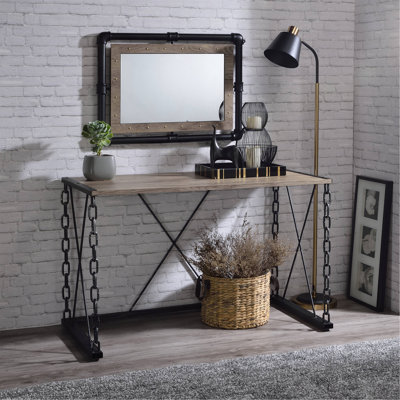 Rustic Oak Rectangular Console Table